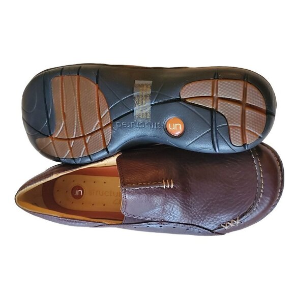 Clarks Unstructured Brown Leather Slip-On Shoes NIB - Picture 3 of 3